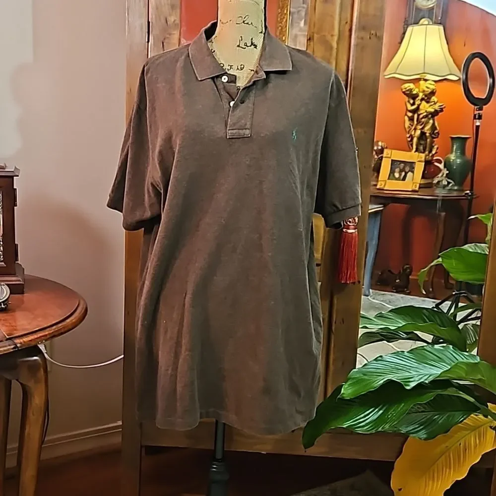 Polo Ralph Lauren Men's Brown Cotton Short Sleeve Polo Shirt XL
